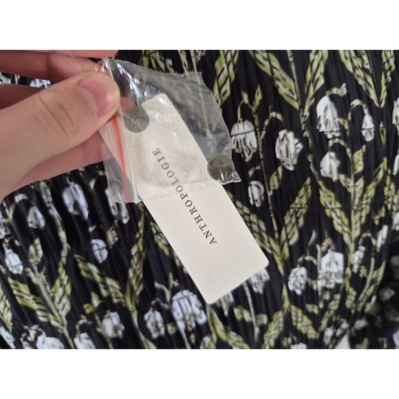 Sold! New W/Tag Anthropologie Black Floral Long Sleeve Ruffle Mini Dress Small - Picture 12 of 13